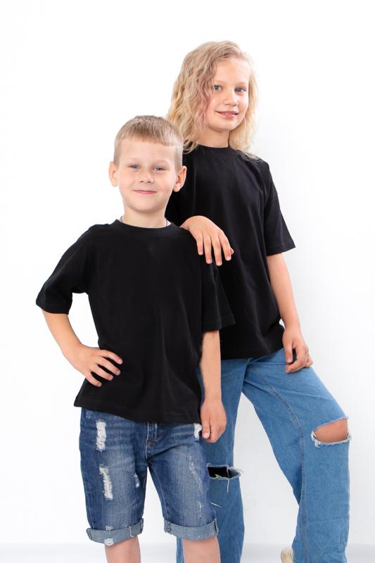 T-Shirt (kids) – Black, Cotton, Short Sleeve, Casual, Summer,  6414-001-1 HC