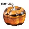 Transparent Crystal Pumpkin Charms Natural Carved Charm, Mini Gemstone Pendant Desktop Autumn Table Centerpieces for Jewelry DIY Making, Halloween