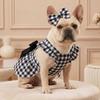 Bow Headband Cat Dog Princess Dress Polka Dots Printing Pet Dress Cute Pet Skirts  Spring Summer
