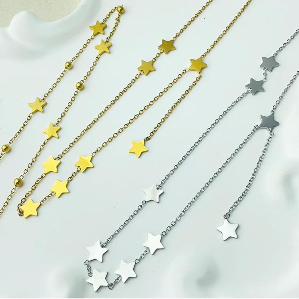 Versatile European & American Star Pendant Necklace: Stylish Stainless Steel Clavicle Chain
