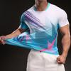 897853A Summer 2025 American Casual Short-sleeved Fashionable Sports Slim Elastic Fitness Outdoor T-shirt Men