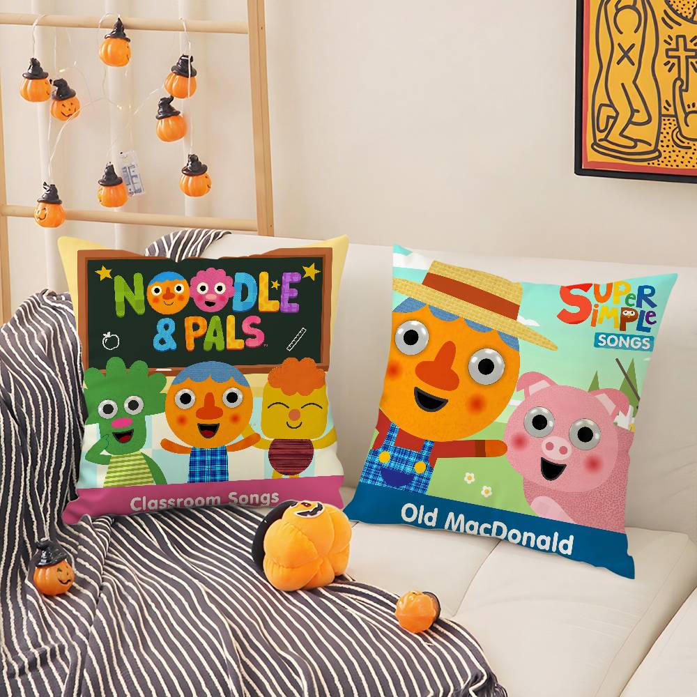 Cartoon Noodle & Pals Pillow Case Sofa Living Room Bedroom Double-Sided Printing Square Cushion Nap Time Cushion Cover