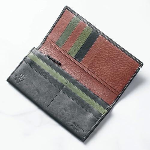 Benetton lange Geldbörse, italienisches Leder, Rindsleder, YKK Reißverschluss, schlanke Geldbörse, UNITED COLORS OF BENETTON.