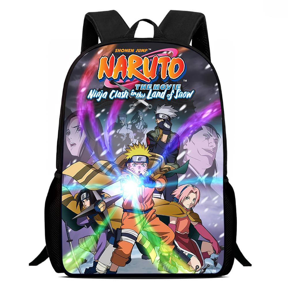 NARUTO Anime 15in Mochila Backpack with Adjustable Shoulder Straps, Kids Daily Lightweight School Bag for Boys & Girls Age 6-10