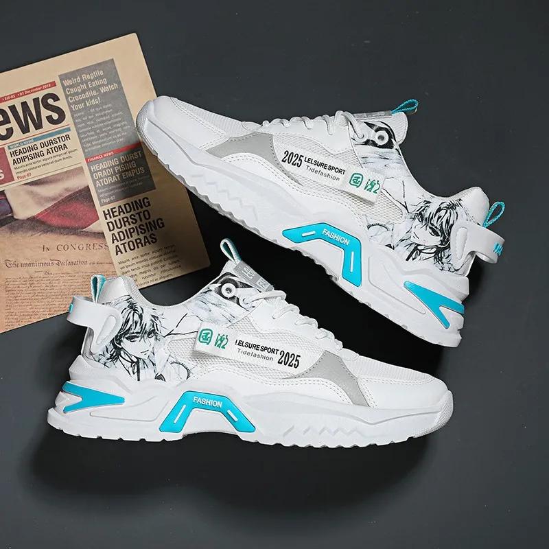 Trendy Sports Shoes For Teens New Arrival Spring 2025 Breathable Running Shoes With Thick Sole For Men Casual Athletic Shoes