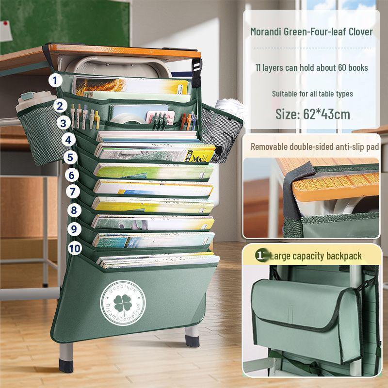 Large Capacity Hanging Bedside Book Bag - Ideal for Middle & High School Students