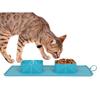 Pet Bowl Silicone Folding Pet Bowl Anti slip Dog Double Bowl Velvet Bag Dog Bowl Outdoor Portable Dog Bowl Food Foldable