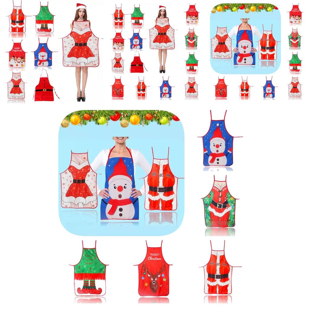 Christmas Themed Fabric Apron Colorful Printed Decorative Costume For Festive Celebrations