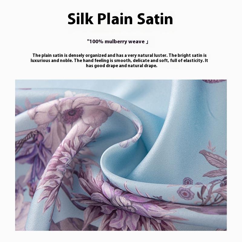 Cashew Print 100% Mulberry Silk 90cm  Small Square Scarf High-end Women's Scarf Accessories