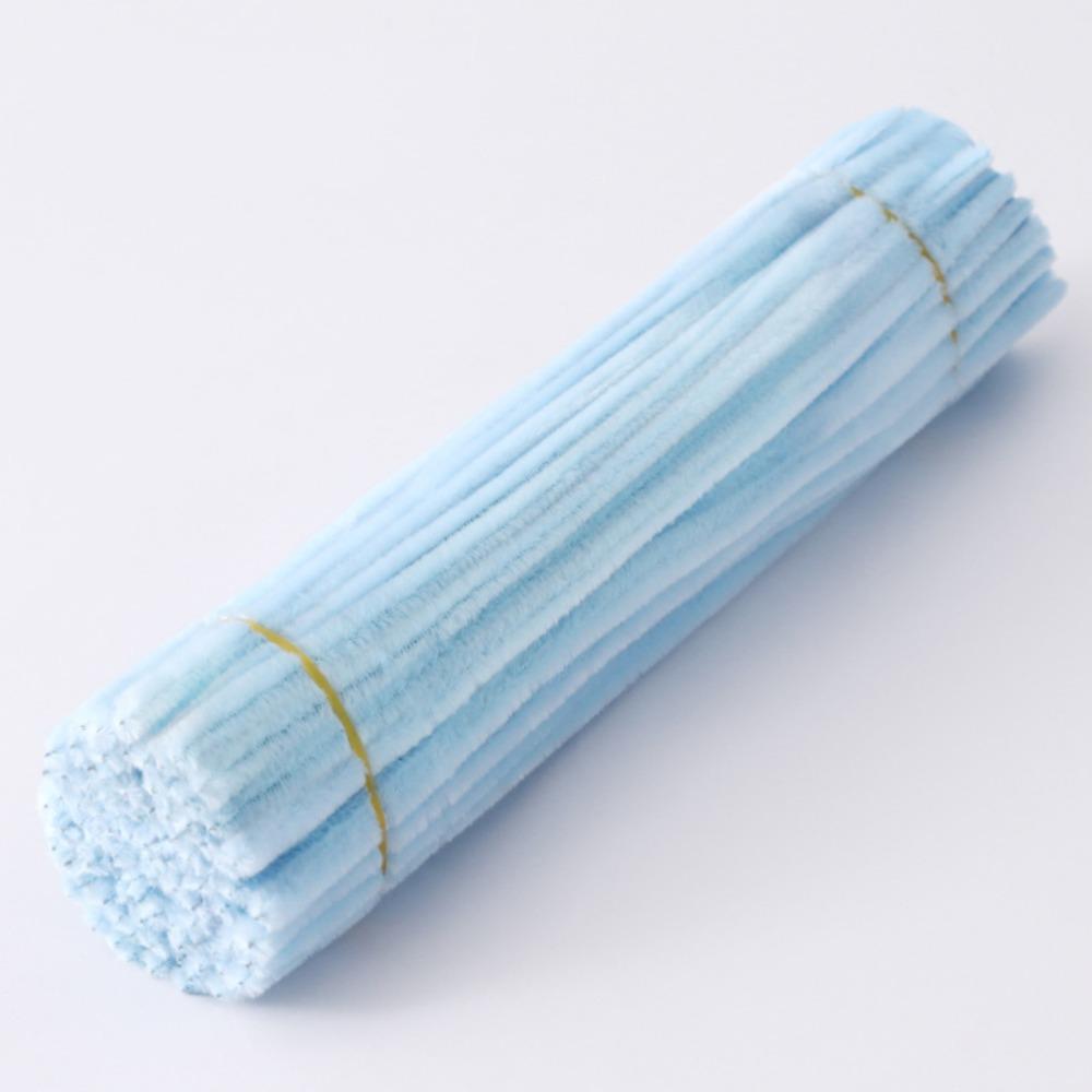 100pcs Plush Tinsel Stem DIY Strips Twist Bar Educational Toys Plush Wired Twist Sticks  Handcraft