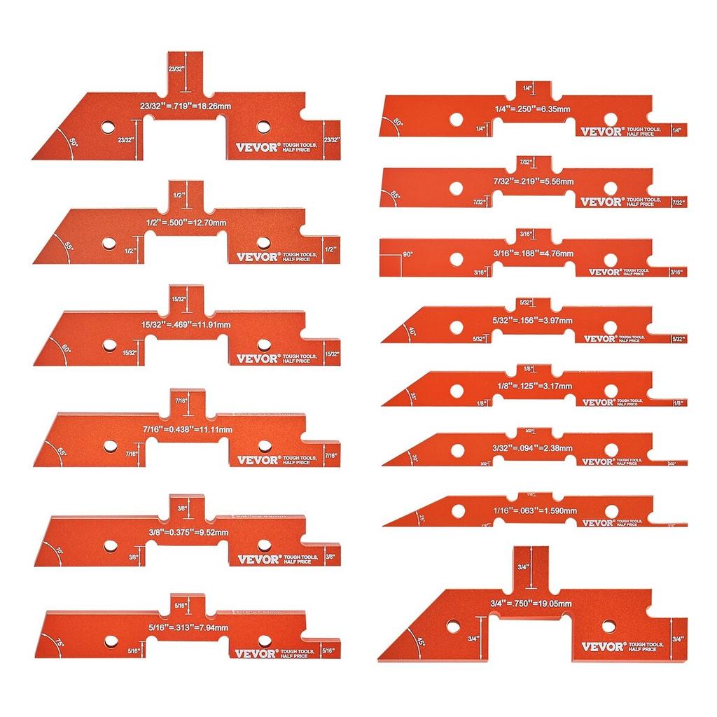 Router Table Setup Bars 14PCS Precision Aluminum Setup Blocks Height Gauge
