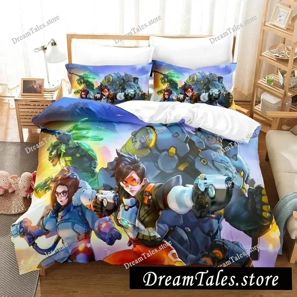 New Overwatch 2 Invasion Bedding Set Single Twin Full Queen King Size Bed Set Adult Kid Bedroom Duvet Cover Sets 3D Print Game