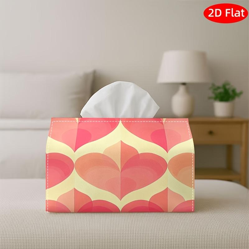1pc Vintage Overlapping Hearts Tissue Box Holder - Abstract Heart Pattern Suitable for Living Room, Bedroom, Bathroom Decor, Car & Holiday Accessory,