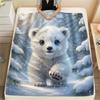 1PC Healing Small Animals Print Flannel Blanket, High Quality Comfortable for All Seasons, Home Decor, Warmth and Comfort