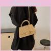 Trendy Women's Mini Square Nylon Shoulder Bag With Fashionable Stitching Details