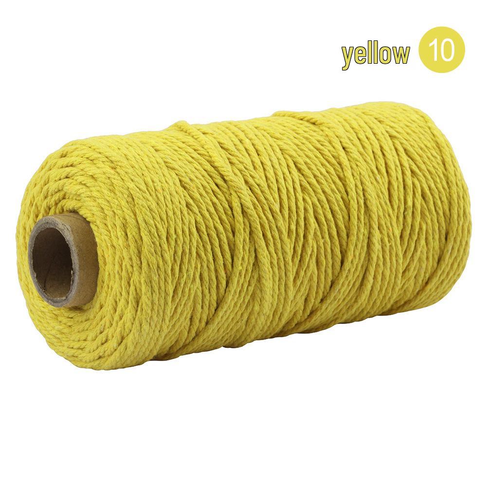 3mm Single-Color Cotton Rope for DIY Weaving - 2mm Thick Tapestry and Binding Thread