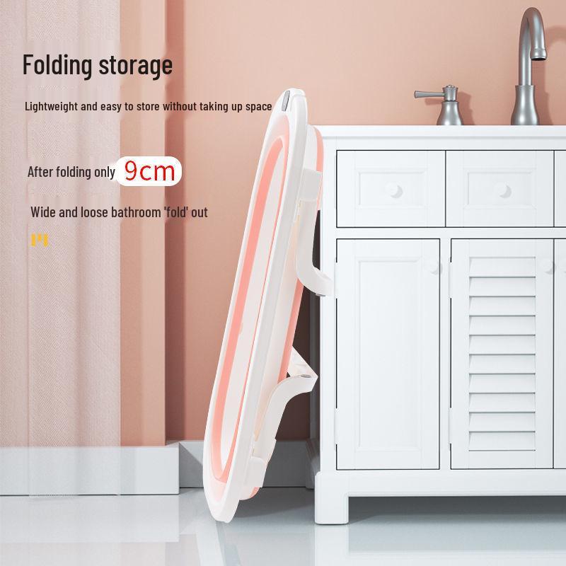 Foldable Baby Reclining Bath Tub, Large Infant Bathtub for Home Use