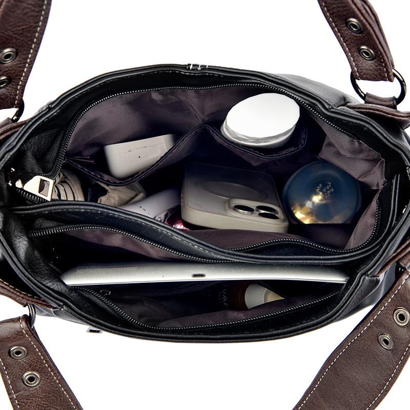 Large Capaci Pu Leather Tote Bag Women's Handbag 2026 New Faionable Crossbody Bag Casual Shoulder Bag