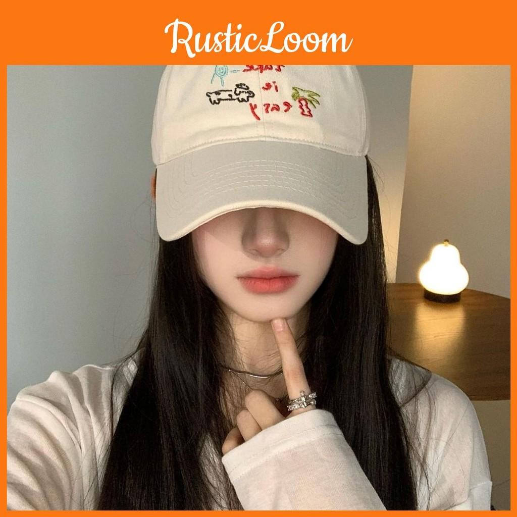 Sun Baseball Cap Protection Hat Coconut Tree Dog Embroidery Visor Unisex Design