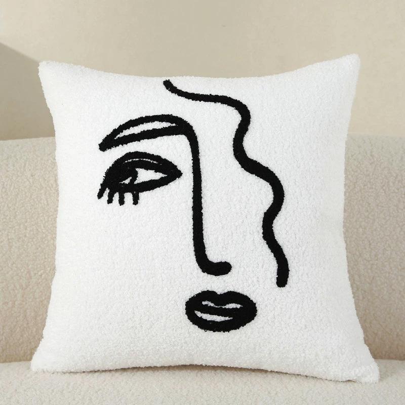 

Наволочка с изображением финского мака, черно-белая - роскошная подушка для гостиной, дивана или кровати 45x45cm [Pillowcase Only]