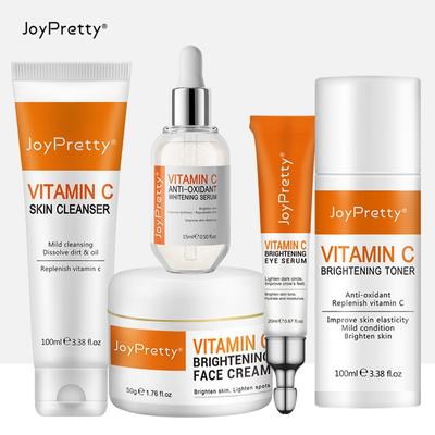 JoyPretty C Vitamini Yüz Cilt Bakım Seti Beyazlatıcı Yüz Kremi Toner Serumu Aydınlatmak Nemlendirici Yüz Temizleyici Göz Serumu