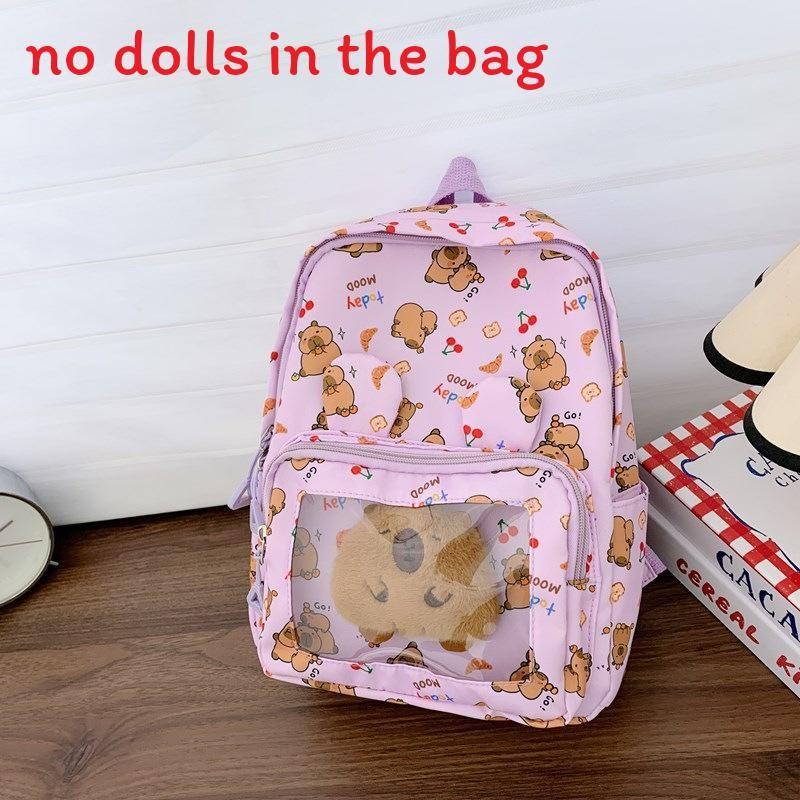 Capybara Backpack Children Cartoon Itabag Adjustable Shoulder Straps Schoolbag