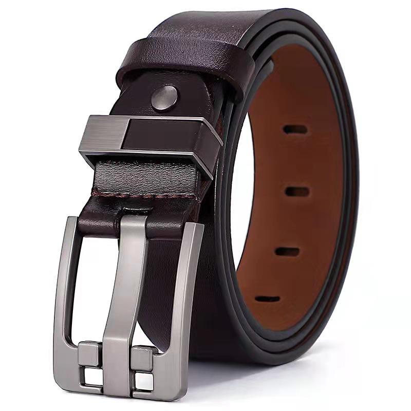

Men s Vintage Extra Large Leather Belt, Single Prong Buckle, Perforated Genuine Cowhide Waistband 110 cm