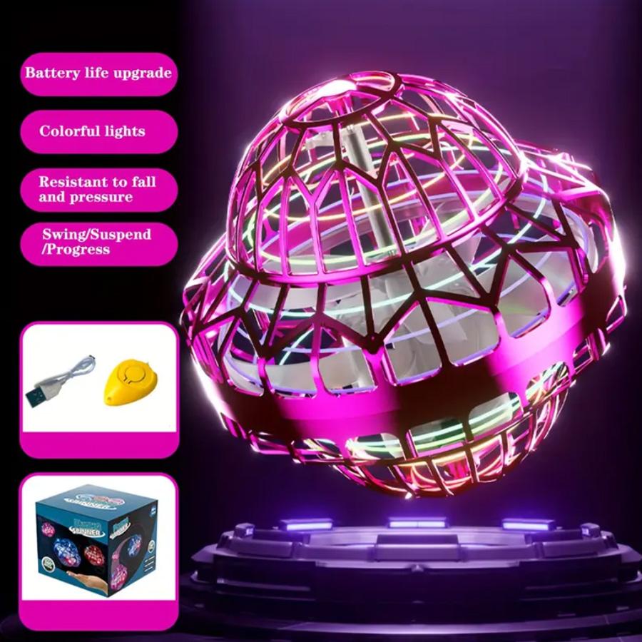 Spinning Flyball, Night Light Suspension Ball, Return Hand Throwing, Spinning, Decompression UFO, Novel Luminous Children's Gift