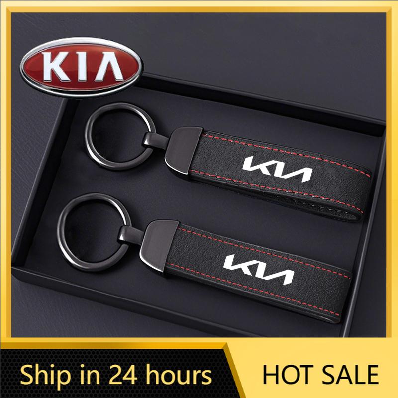 2026 Het Bilklistermärke Mockaläder Bilnyckelring Nyckelring Hänge För KIA Rio Soul Seltos Niro Forte K5 K3 Sorento Stinger Sport