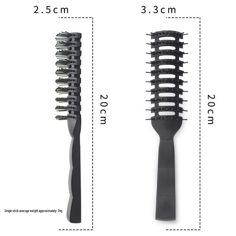 PP Plastic Rib Scalp Massager Comb for Oily Hair and Curling, Nine-Row Wash and Care Hair Comb.
