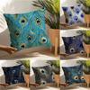 Gorgeous Vintage Peacock Texture Pillow Case linen pillow case sofa home decor cushion cover cushion cove