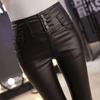 Women's High Waist PU Leather Pants Slim Fit Skinny Trousers Winter Warm Faux Leather Leggings