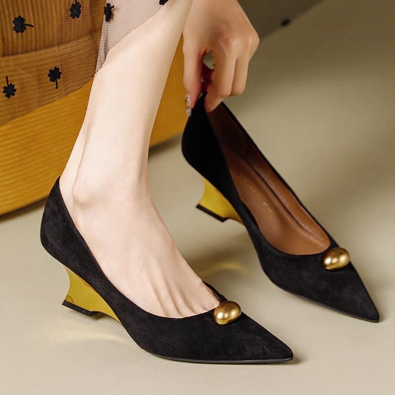 Fashion Pointed Toe Women High Heels Shoes Shallow Wedges Sexy Fashioin Shoes Summer Dress Woman Pumps 2025 Designer Chaussure Femme