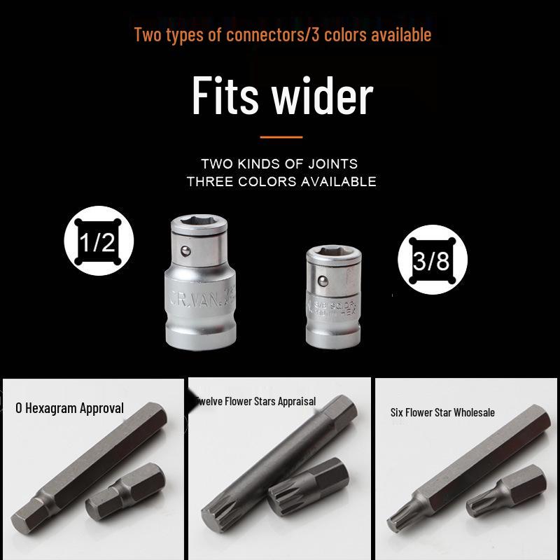 40-Piece Inner Hexagon & Twelve-Point Star Bit Socket Set for Air Impact Tools