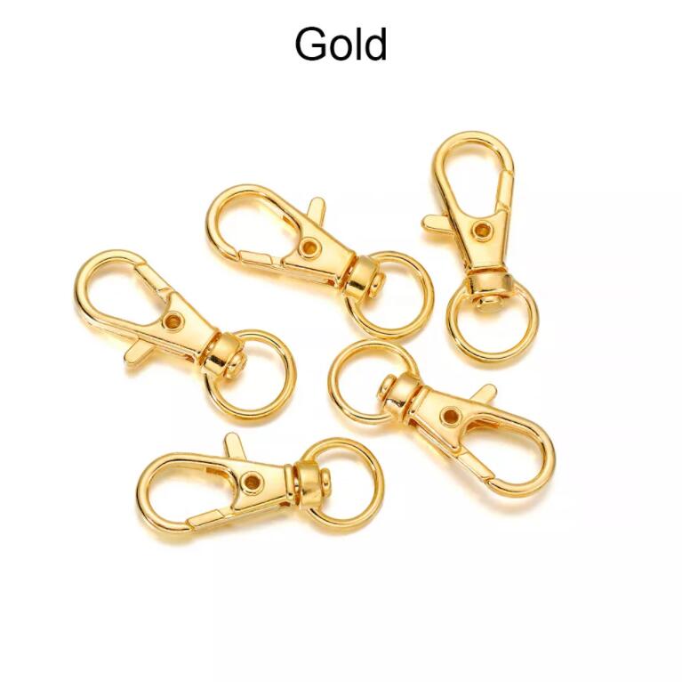 10Pcs/Lot Swivel Lobster Clasp Hooks Keychain Split Key Ring Connector for Bag Belt Dog Chains DIY Jewelry Making Findings