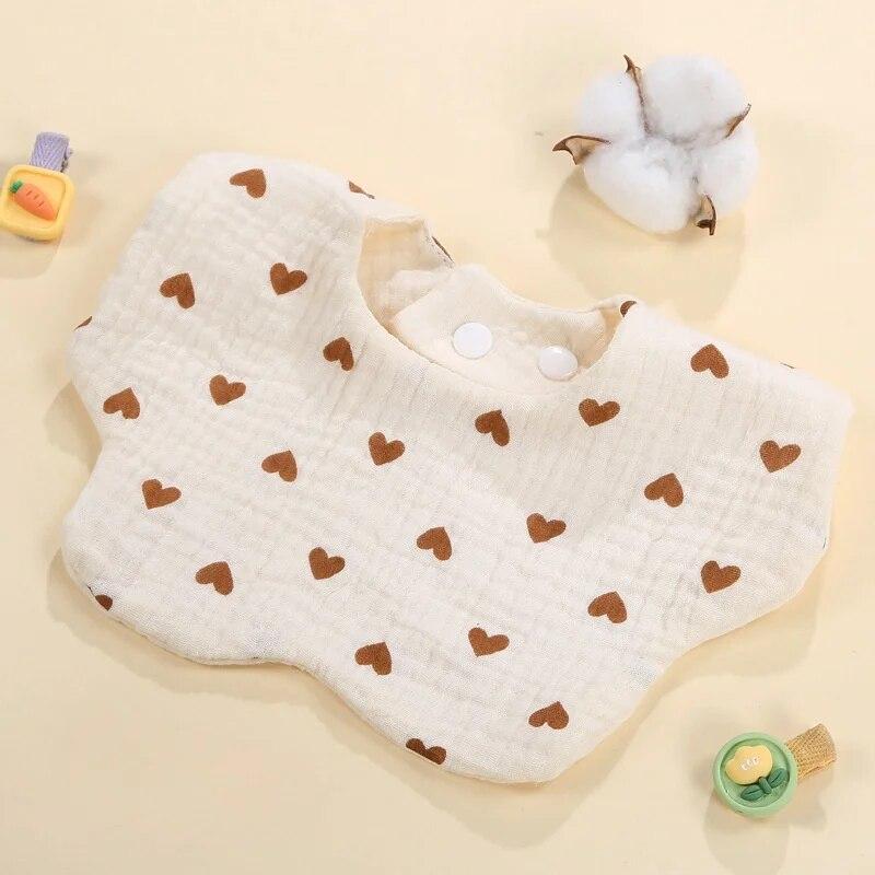 Cotton Baby Saliva Towel With Gauze, Six Layers For Newborns, Waterproof Bib Cartoon, Absorbent And Stain Resistant Bib