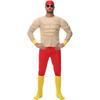 Halloween Adult Muscle Dress Hunk Fake Abs Spoof Weird Man Cosplay Party Dress