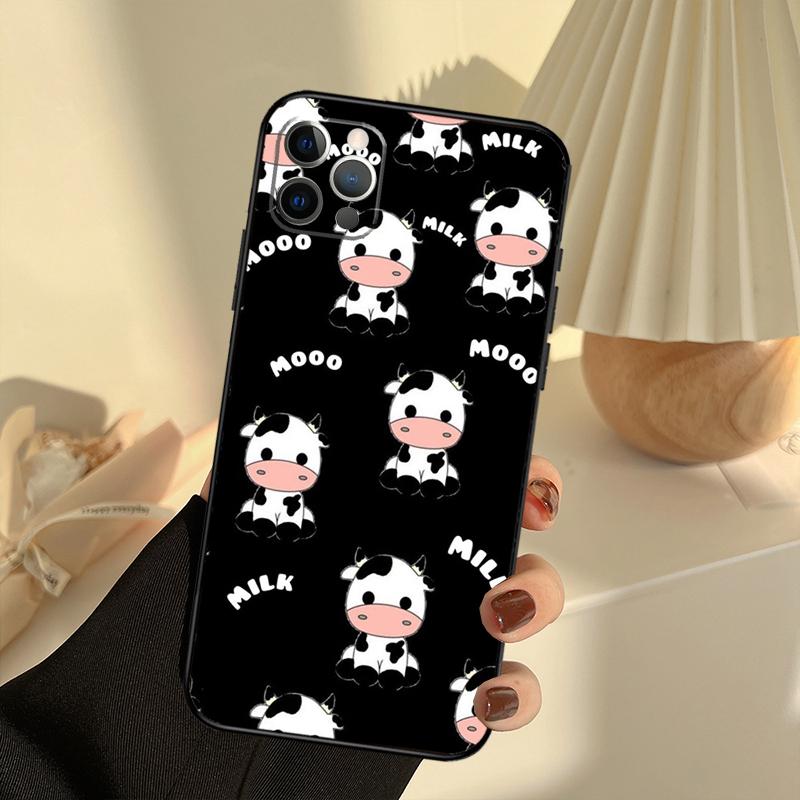 Cut Cow Phone Case For iPhone 15 14 13 12 11 16 17 Pro Max 13 mini 15 16 Plus 16e 17 Air Cover Funda
