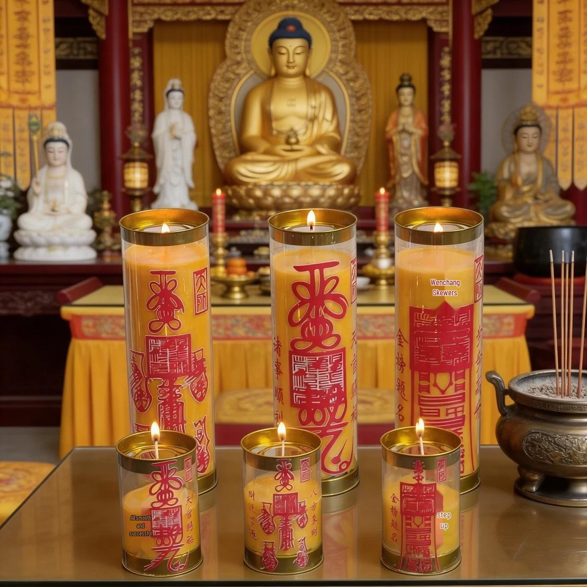 2026 New Ghee Lamp Tian Guan Ci Fu: Smooth Success, Step-by-Step Rise Burns 1 Day, Wealth Luck, One Piece