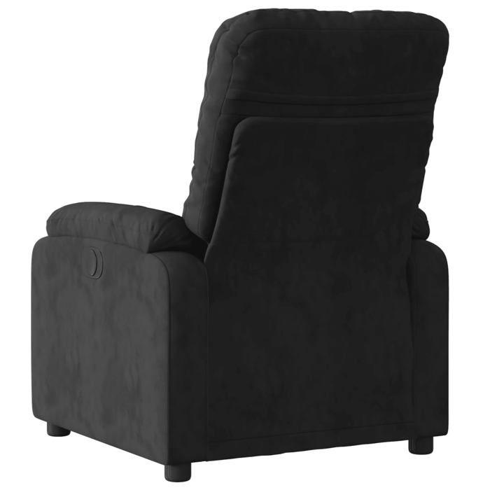 VidaXL Fauteuil Inclinable, Chaise de Relaxation, Siège avec Accoudoirs et Dossier, Fauteuil TV de Salon, Moderne, Noir 373452