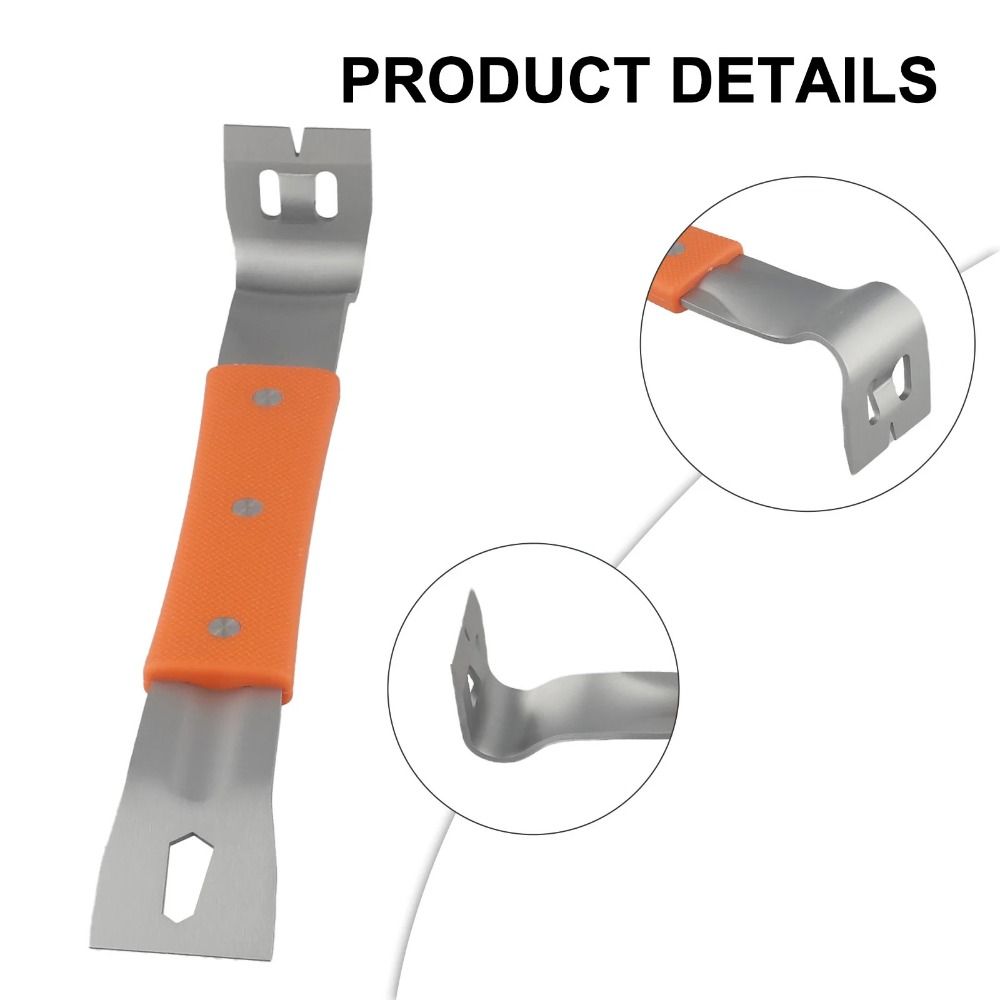 Stainless Steel Pry Bar Rubber Handle Angle Head Nail Puller Multifunctional Nut Bar  Woodworking