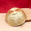 Brass Embossed Hundred Blessings Rice & Water Offering Bowl Ornament