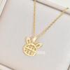 Abacus Rabbit Necklace Female Commuter Cute Natal Zodiac Rabbit Pendant With The Same Collarbone Chain