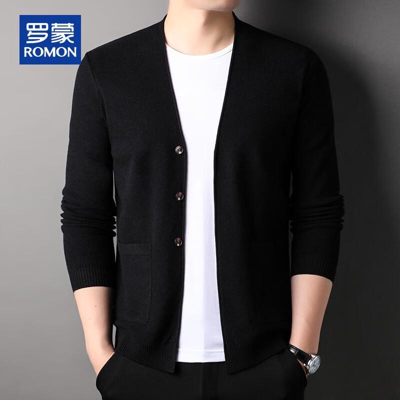 ROMON Men's V-Neck Casual Knit Cardigan