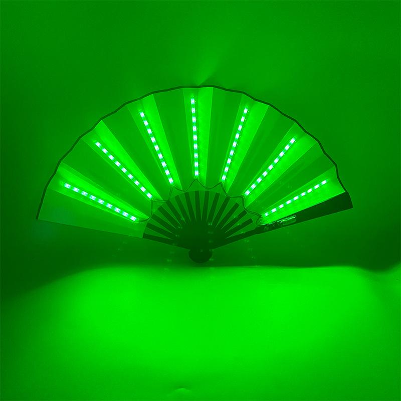 Rose Lace Edge LED Folding Fan - Wedding Gift & Dance Prop