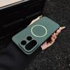 With Magsafe Magnetic Plain Leather Lychee Case For One Plus 15 13s 13T 13R 13 Ace 5 OnePlus Nord 5 4 CE 5 Camera protect Cover