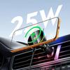 Magnetic 25W Wireless Car Charger Air Vent Phone Holder Stand with  RGB Ambient Light For iPhone 17 16 Pro Max 15 14 13