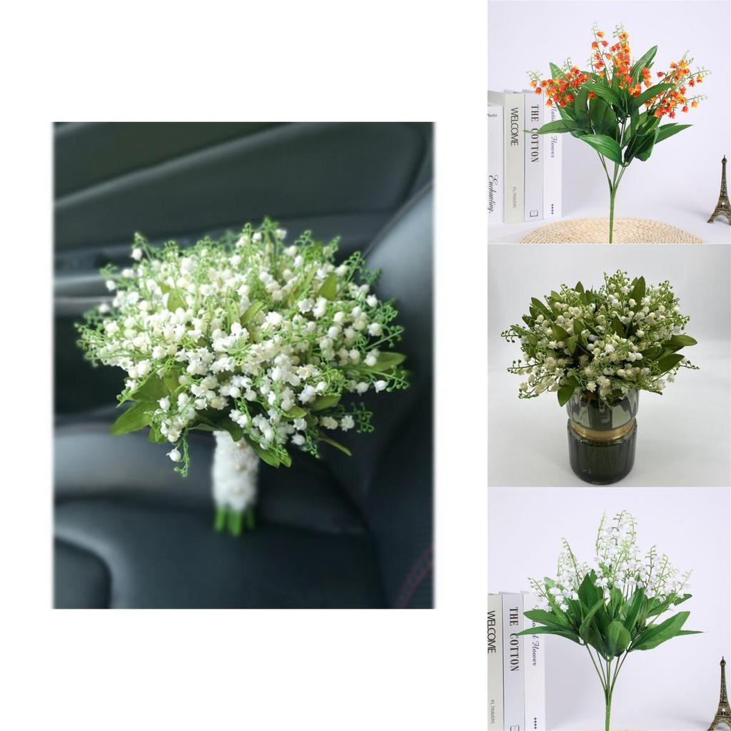 Premium 7 Branch Artificial Lily Of The Valley Flowers For Bridal And Party Decor