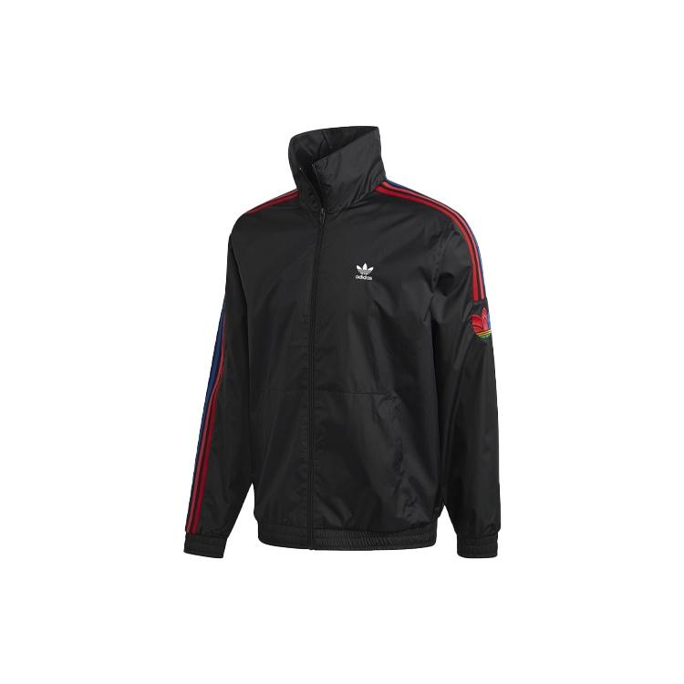adidas originals Contrasting Colors Logo Printing Side Stripe Sports Jacket Black Men s GE0841 XS