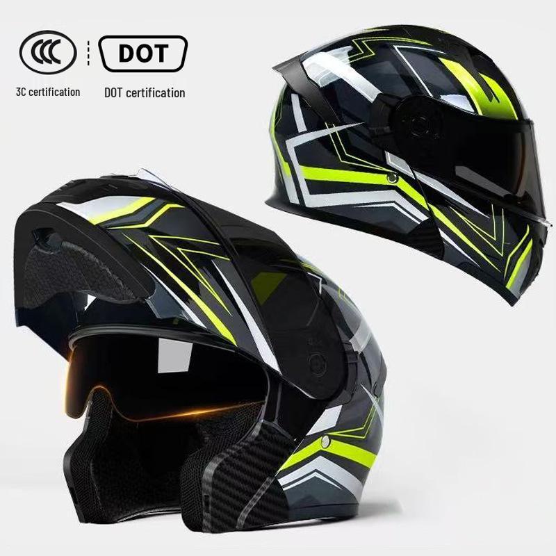 DOT Certified Flip-Up Full Face Motorcycle Helmet for All-Season Safety